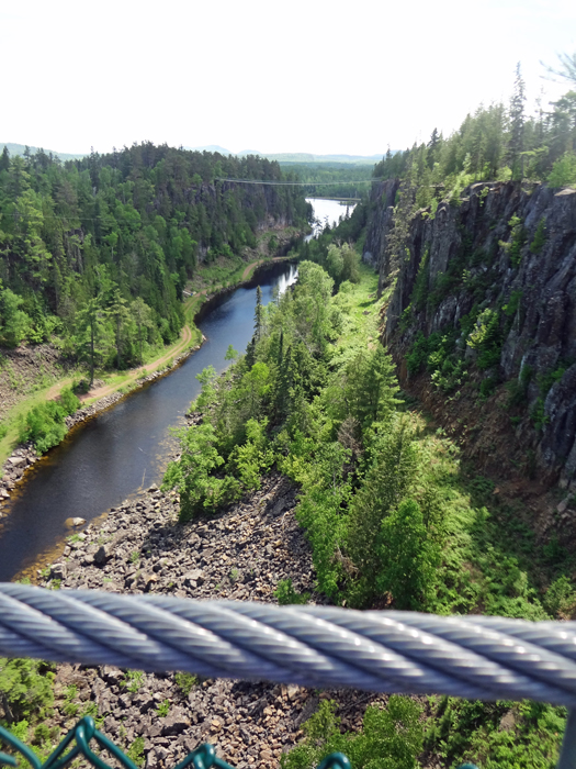 viiew from one suspension bridge to another